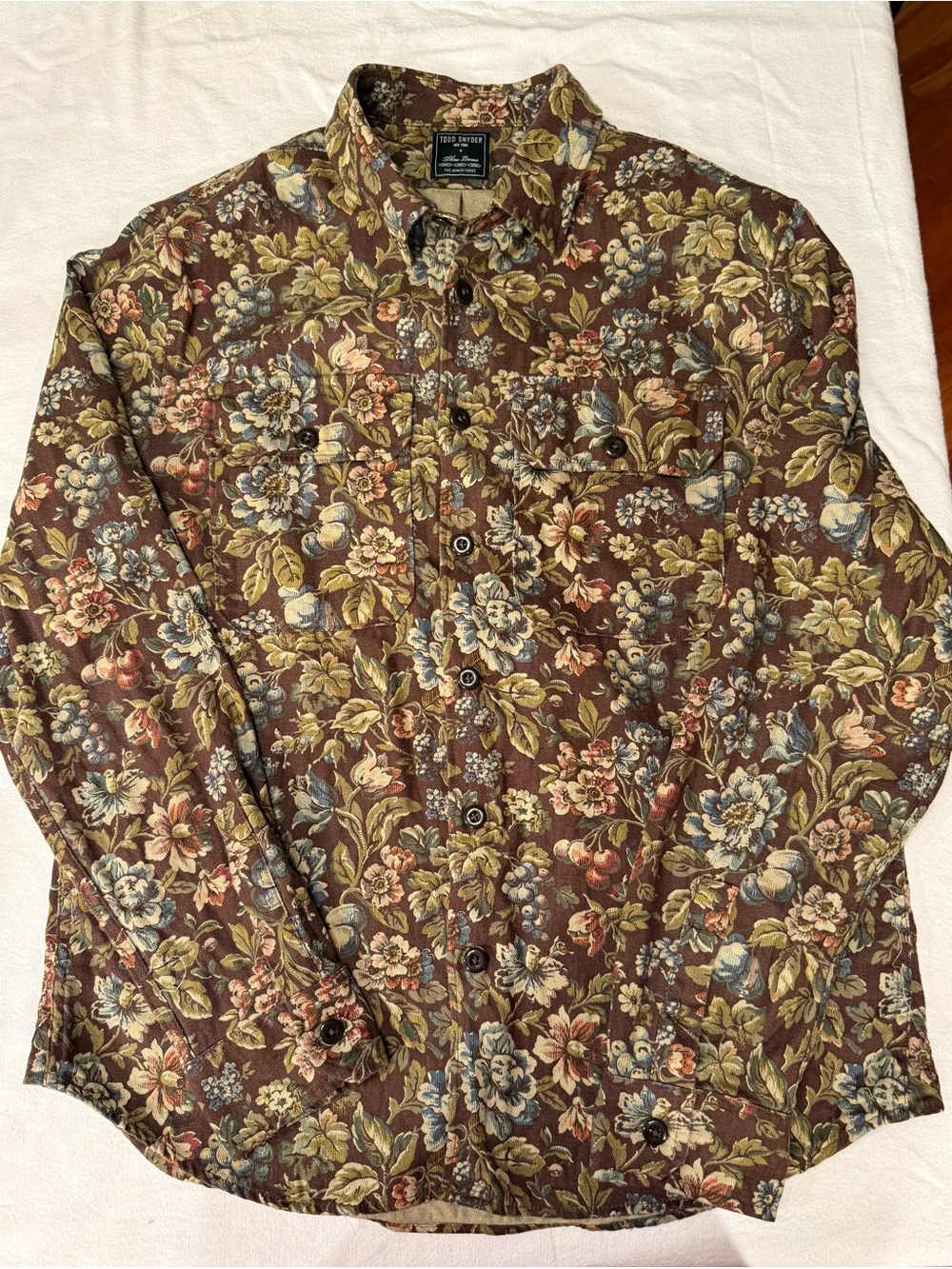 Todd Snyder Brown Floral Two-Pocket Shirt